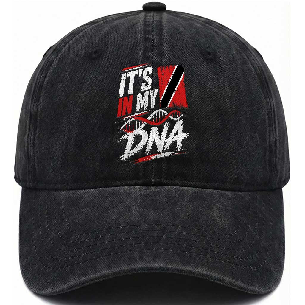 It Is in My DNA Trinidad and Tobago Washed Cotton Baseball Cap Trinidadian Flag Roots TS11 Print Your Wear