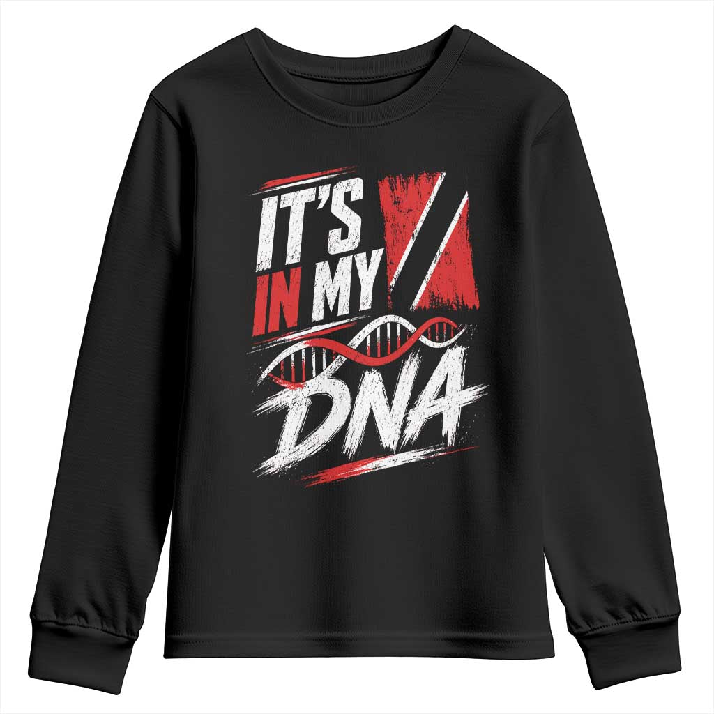 It Is in My DNA Trinidad and Tobago Youth Sweatshirt Trinidadian Flag Roots TS11 Black Print Your Wear