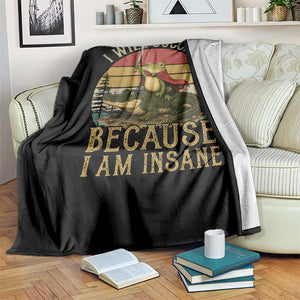 I Will Succeed Because I Am Insane Funny Frog Riding Alligator Throw Blanket TS11 Print Your Wear