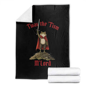 Funny Twas The Tism M Lord Medieval Knight Frog Throw Blanket TS11 Black Print Your Wear