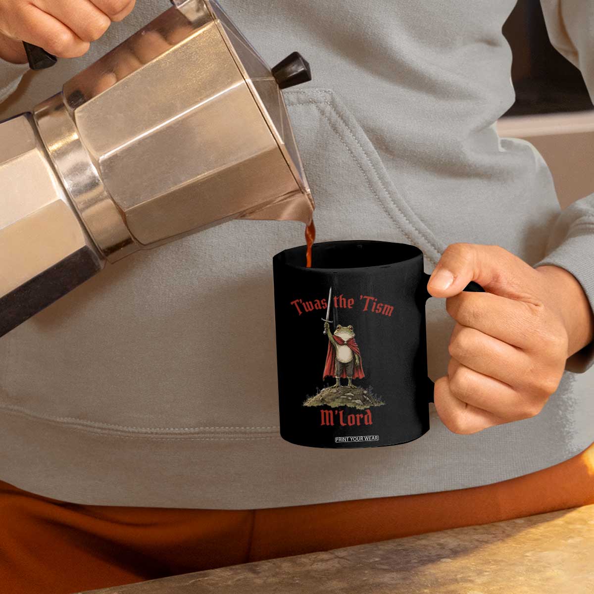 Funny Twas The Tism M Lord Medieval Knight Frog Coffee Mug TS11 Print Your Wear