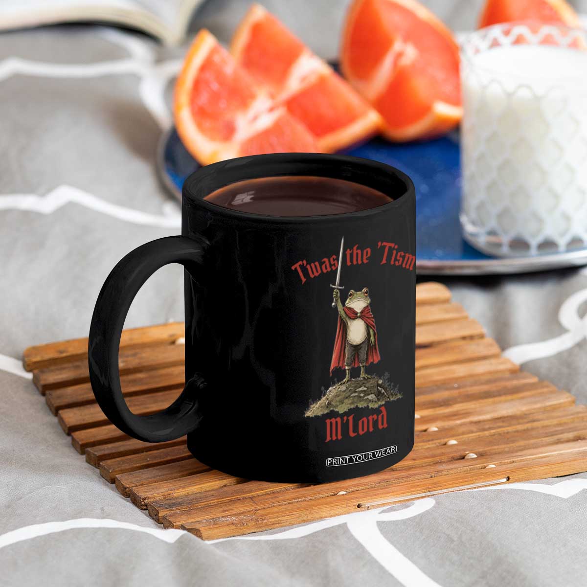 Funny Twas The Tism M Lord Medieval Knight Frog Coffee Mug TS11 Print Your Wear