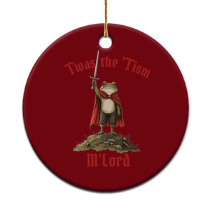 Funny Twas The Tism M Lord Medieval Knight Frog Ceramic Ornament TS11 1pc Red Print Your Wear