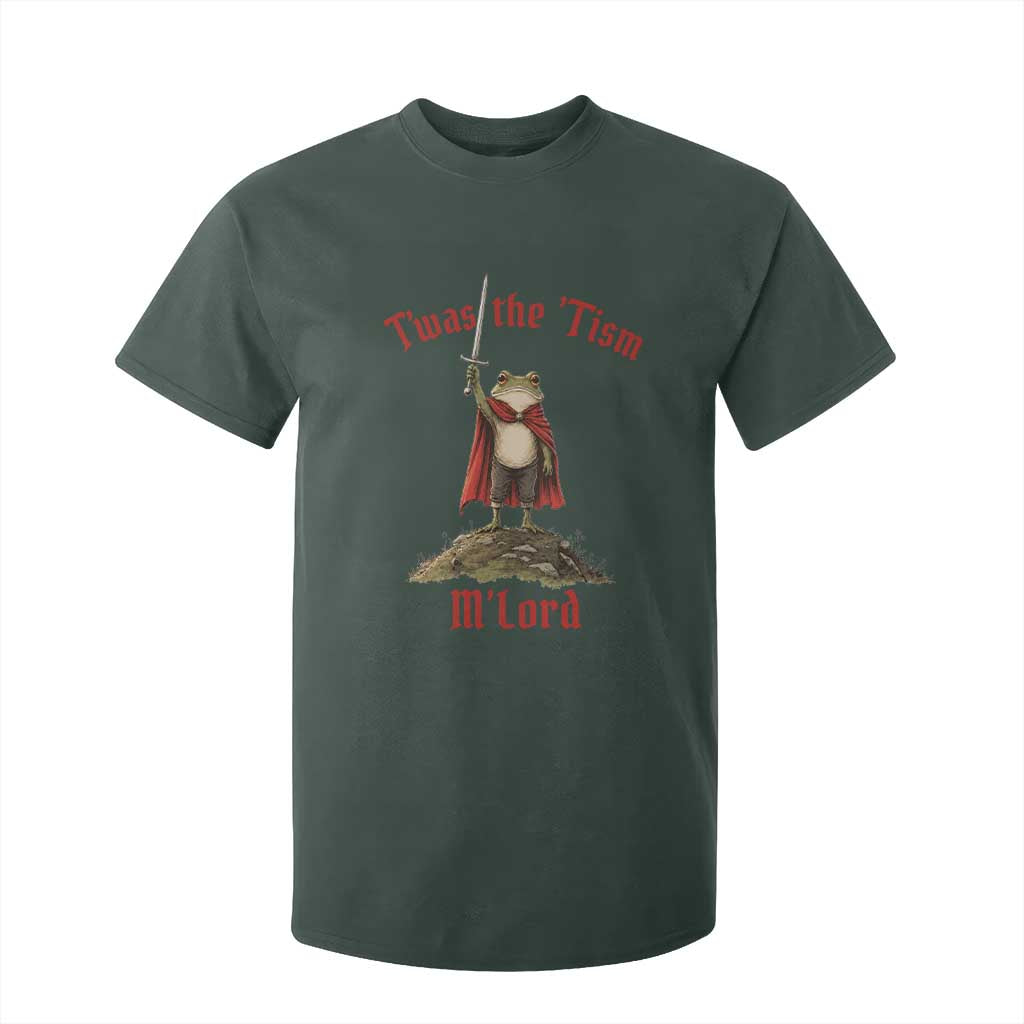 Funny Twas The Tism M Lord Medieval Knight Frog T Shirt For Kid TS11 Dark Forest Green Print Your Wear