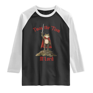 Funny Twas The Tism M Lord Medieval Knight Frog Raglan Shirt TS11 Black White Print Your Wear