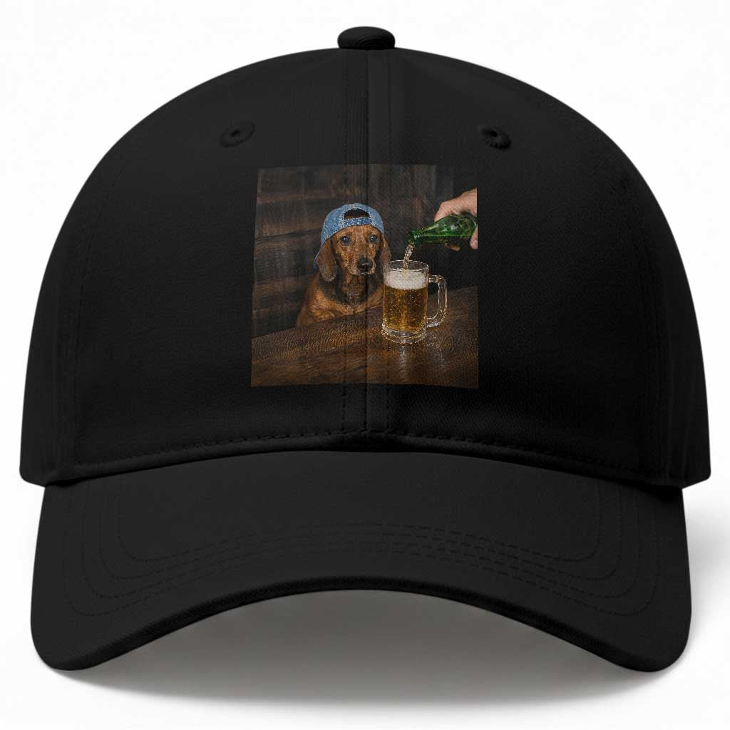 Wiener Dog Drinking Beer Funny Dachshund Lover Baseball Cap
