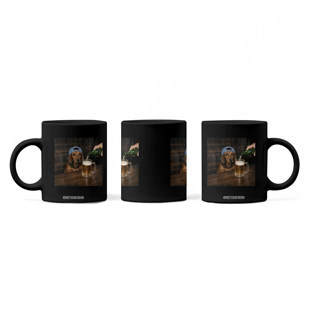 Wiener Dog Drinking Beer Funny Dachshund Lover Coffee Mug