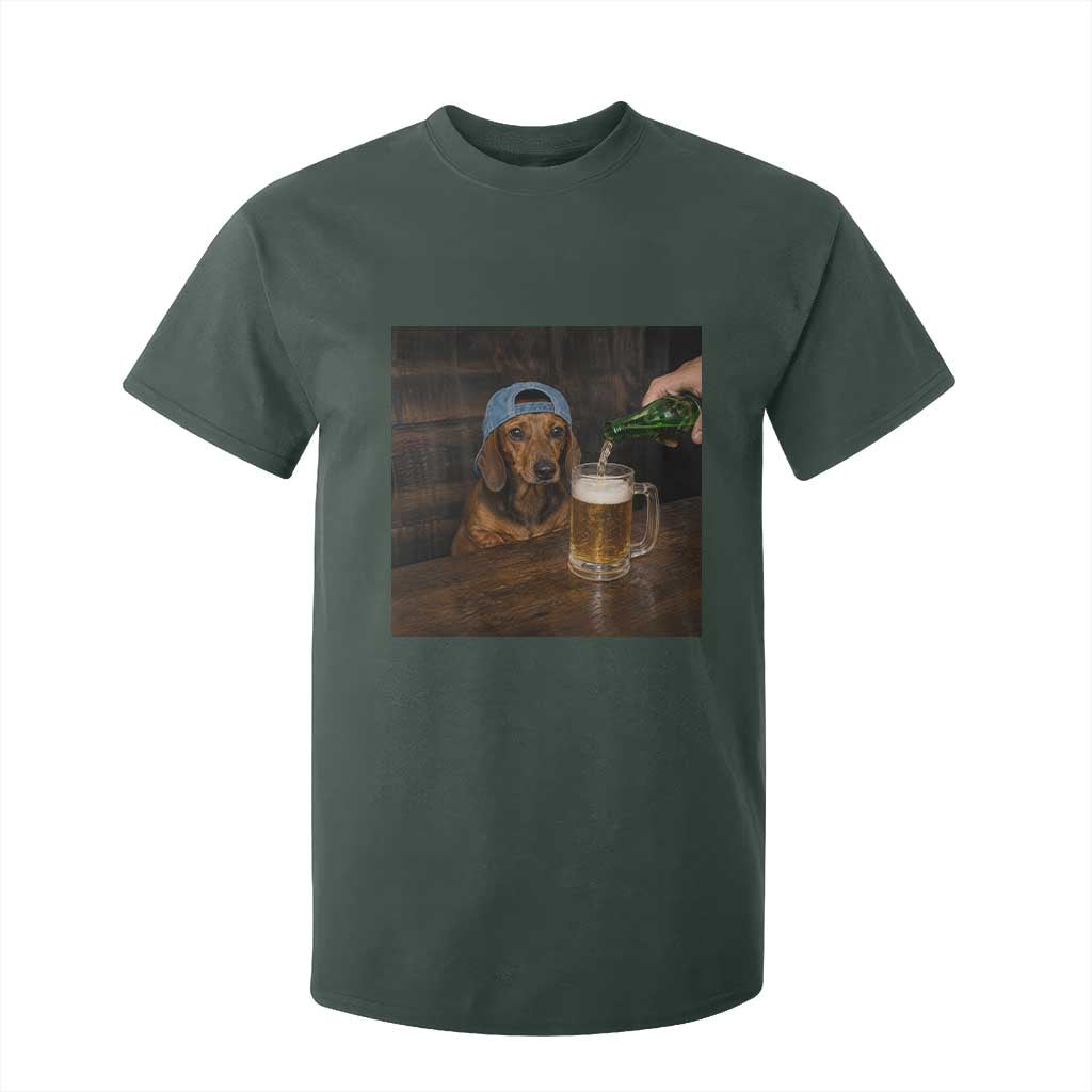 Wiener Dog Drinking Beer Funny Dachshund Lover T Shirt For Kid