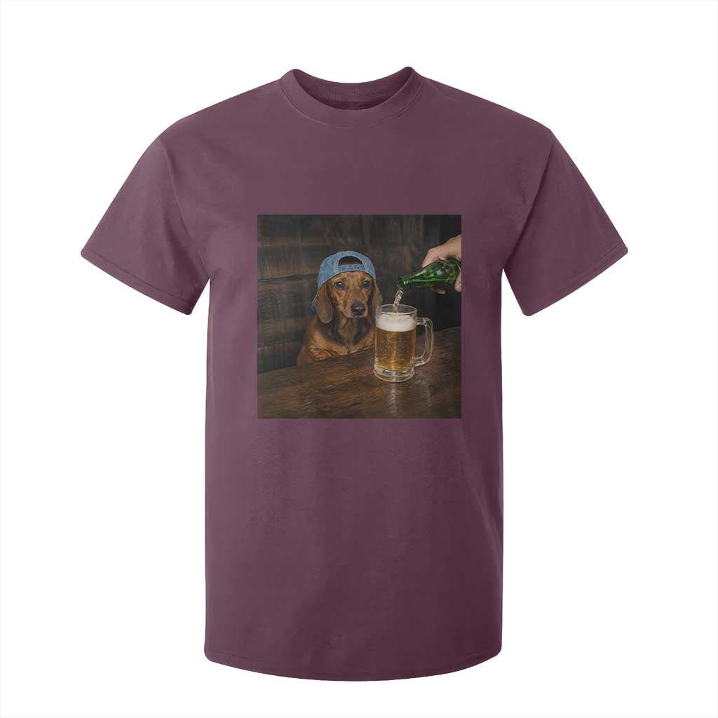 Wiener Dog Drinking Beer Funny Dachshund Lover T Shirt For Kid