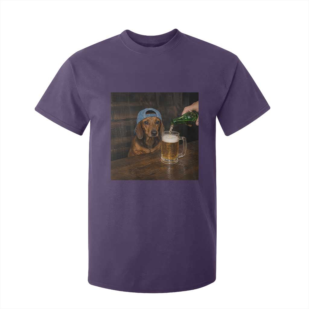Wiener Dog Drinking Beer Funny Dachshund Lover T Shirt For Kid