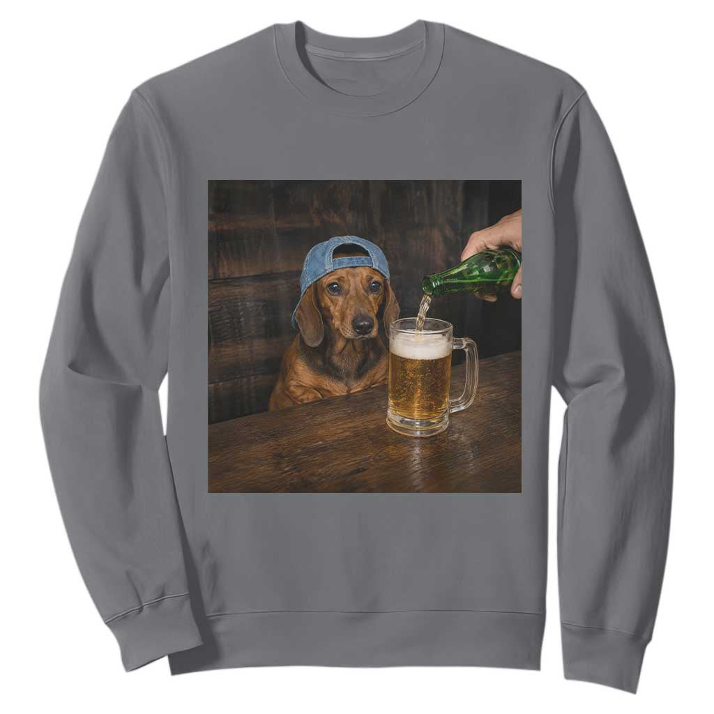 Wiener Dog Drinking Beer Funny Dachshund Lover Sweatshirt
