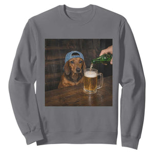 Wiener Dog Drinking Beer Funny Dachshund Lover Sweatshirt