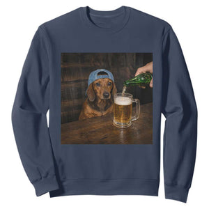Wiener Dog Drinking Beer Funny Dachshund Lover Sweatshirt