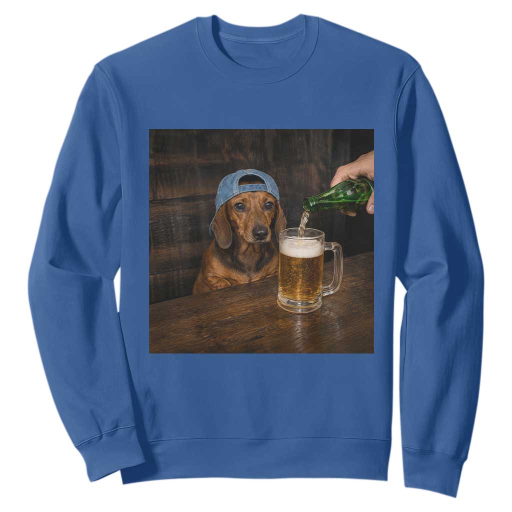 Wiener Dog Drinking Beer Funny Dachshund Lover Sweatshirt