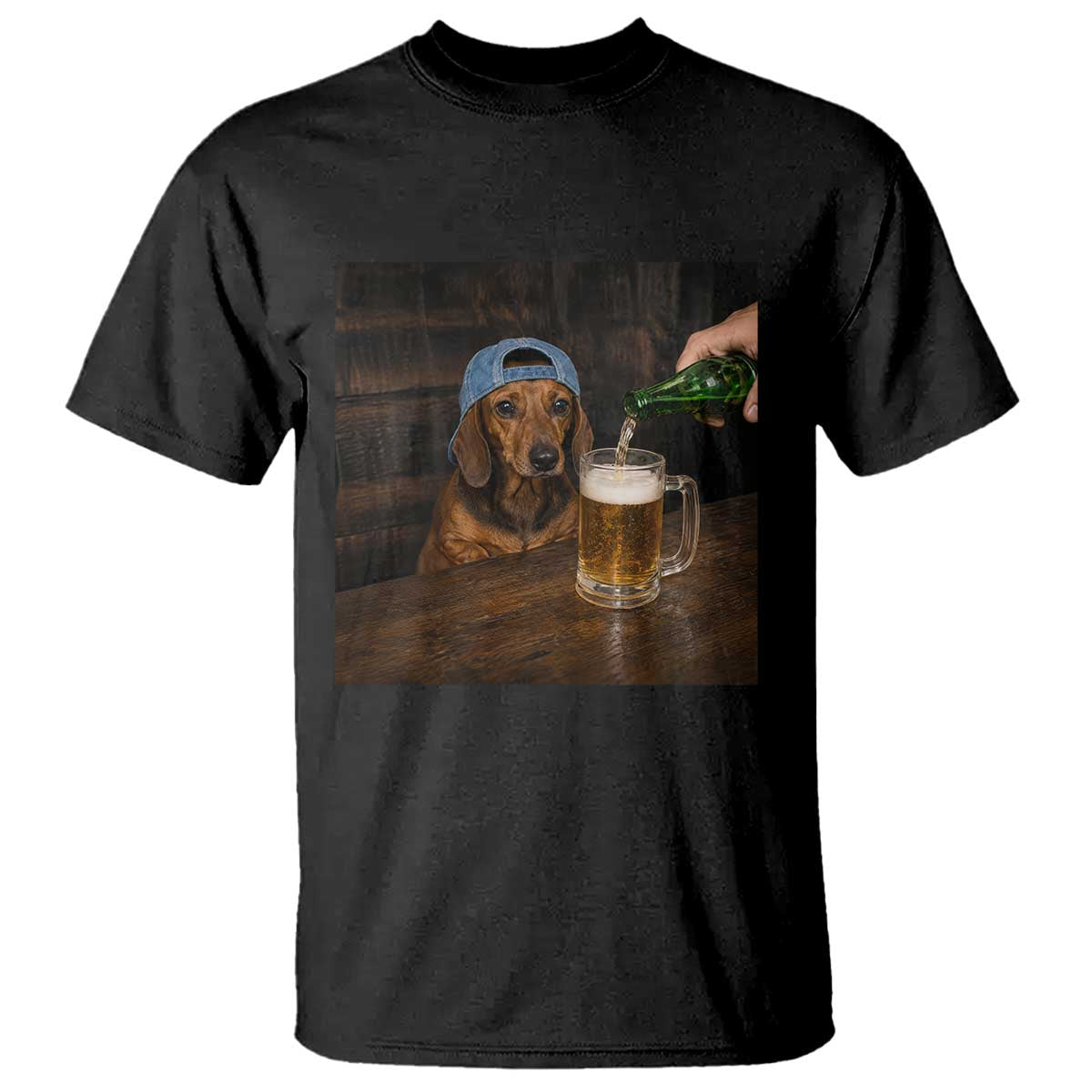 Wiener Dog Drinking Beer Funny Dachshund Lover T Shirt