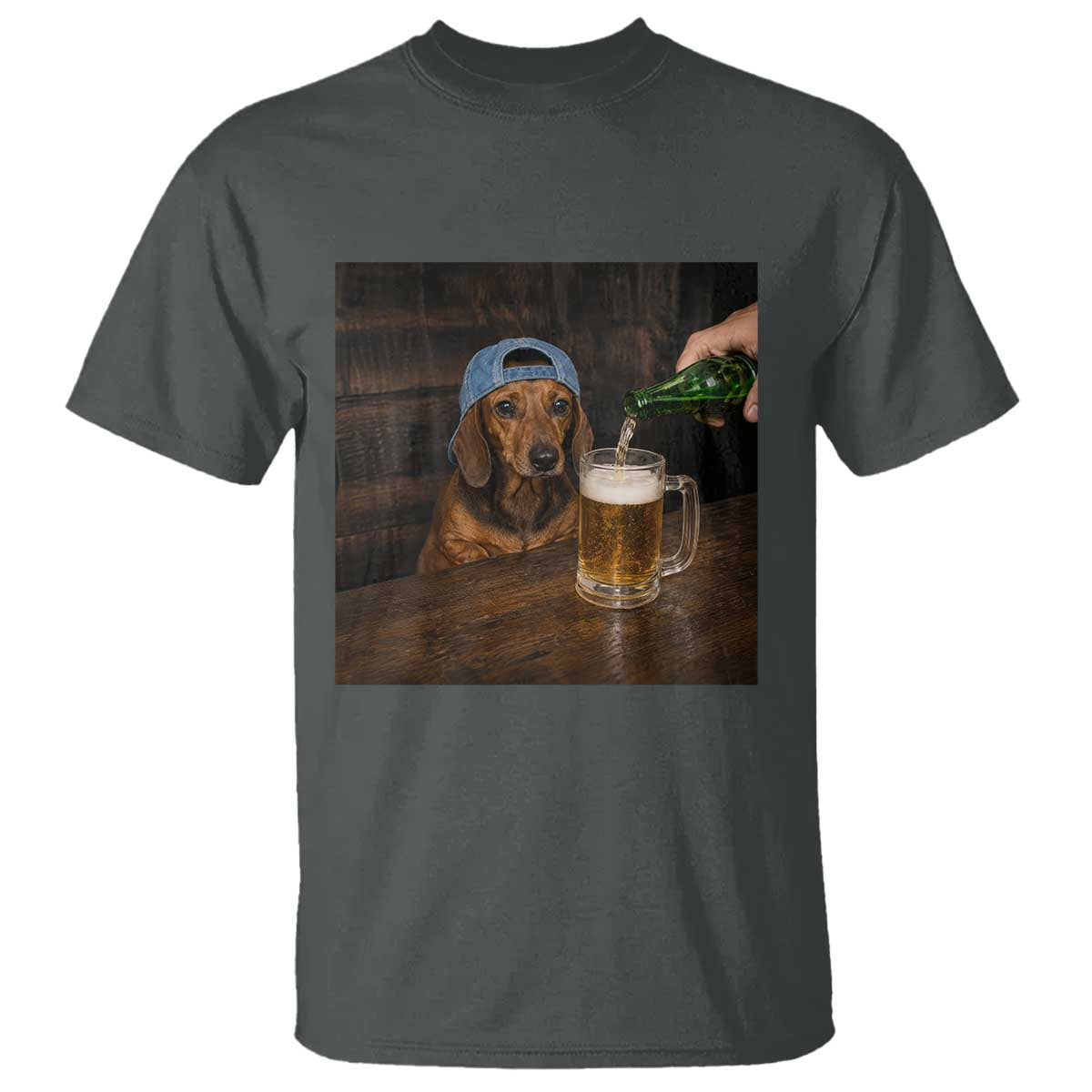 Wiener Dog Drinking Beer Funny Dachshund Lover T Shirt