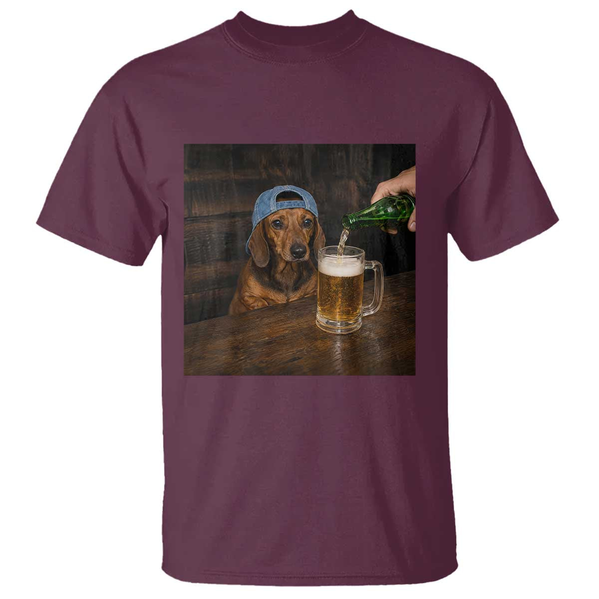 Wiener Dog Drinking Beer Funny Dachshund Lover T Shirt