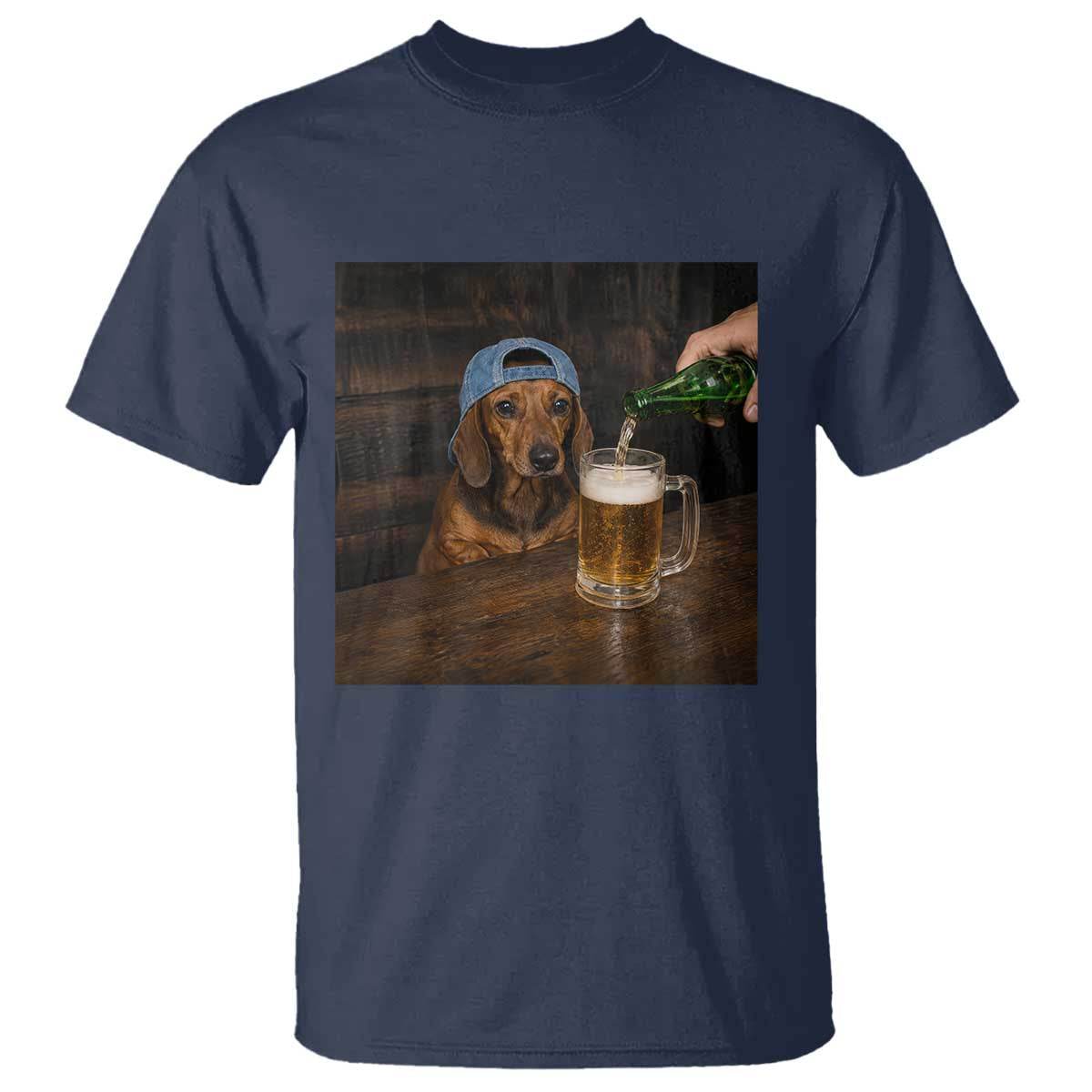 Wiener Dog Drinking Beer Funny Dachshund Lover T Shirt