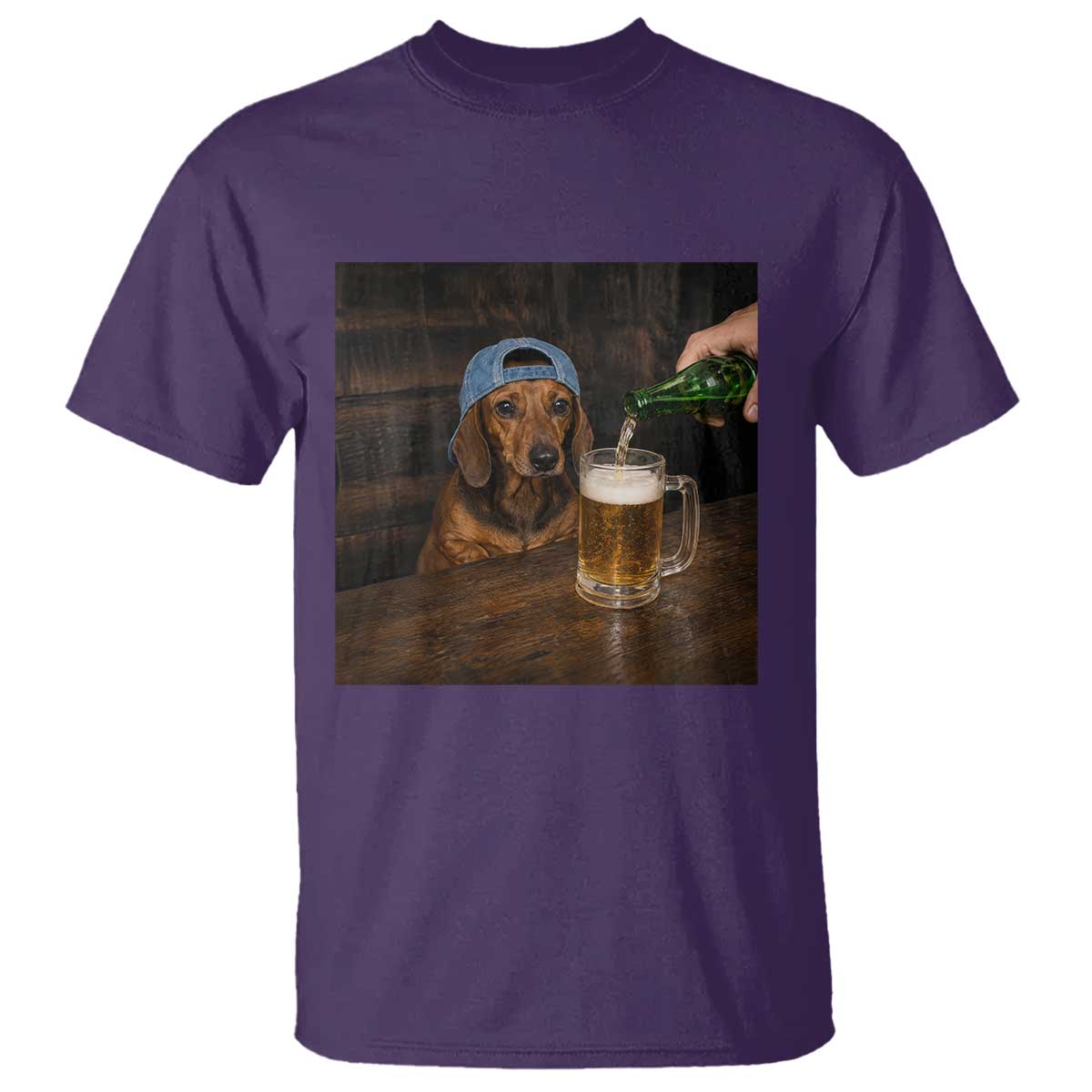 Wiener Dog Drinking Beer Funny Dachshund Lover T Shirt