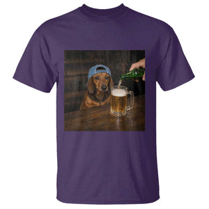 Wiener Dog Drinking Beer Funny Dachshund Lover T Shirt