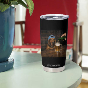 Wiener Dog Drinking Beer Funny Dachshund Lover Tumbler Cup