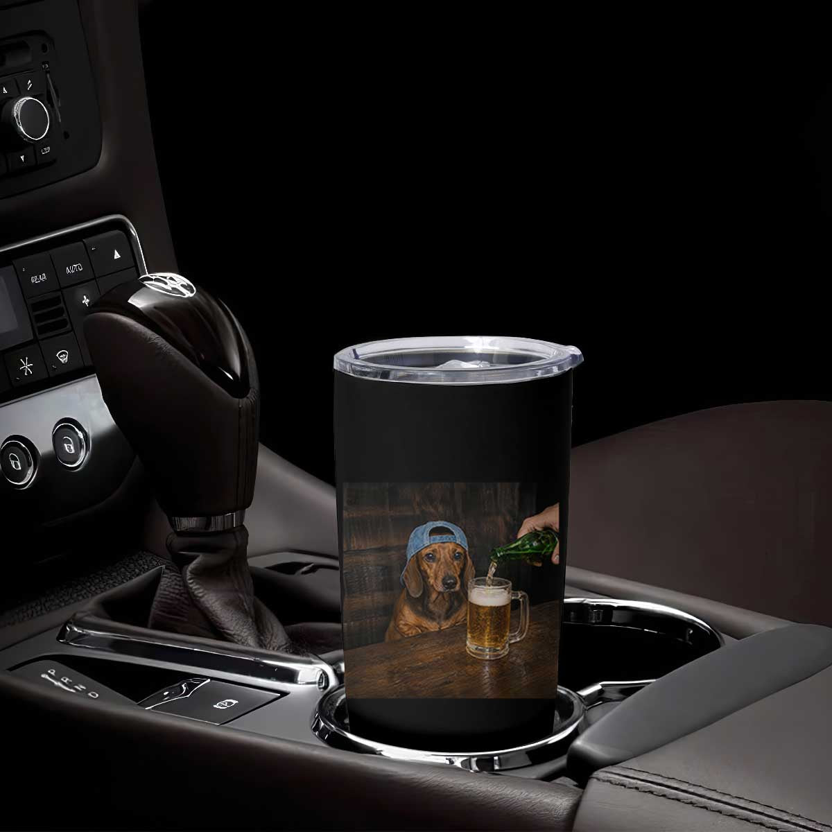 Wiener Dog Drinking Beer Funny Dachshund Lover Tumbler Cup