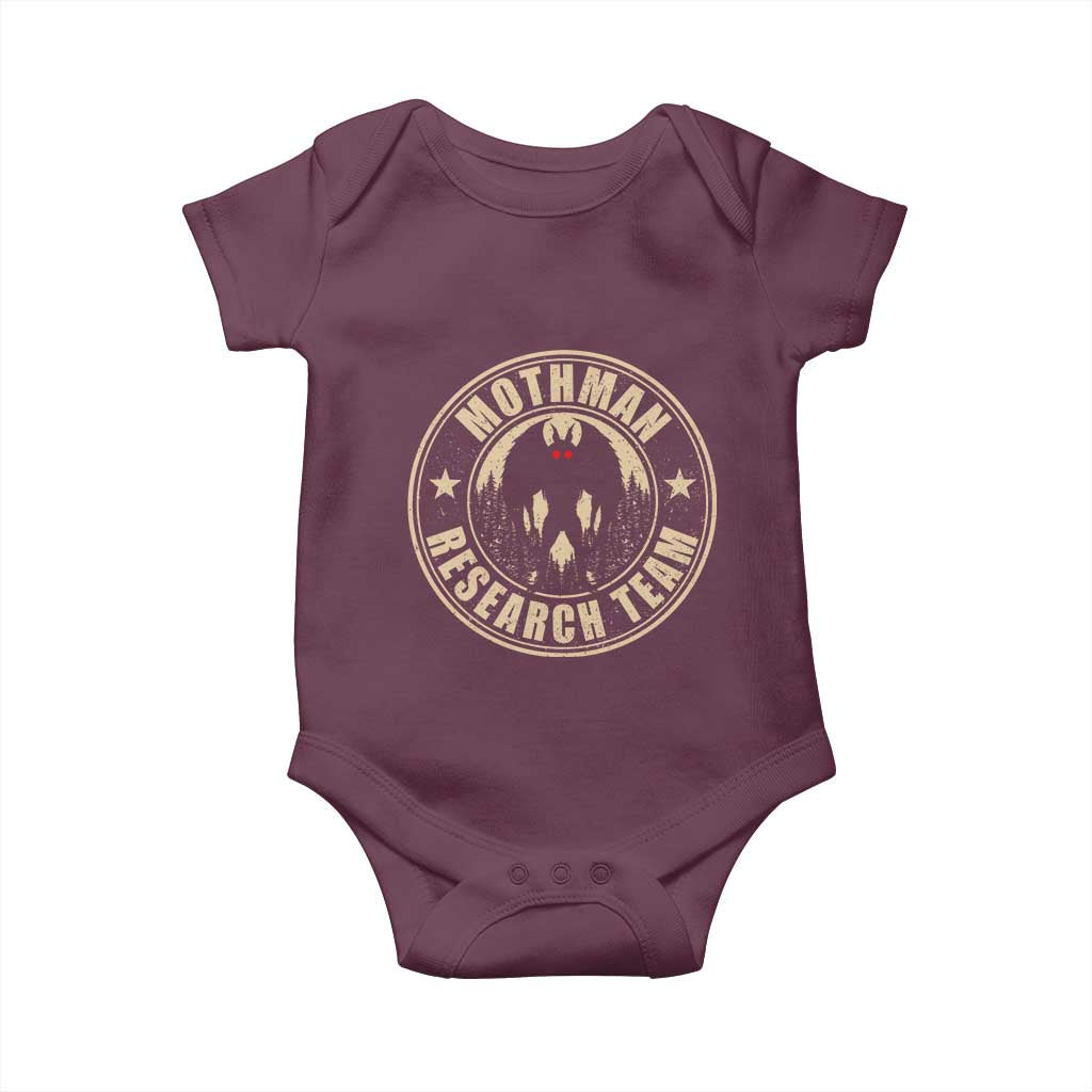 Funny Mothman Research Team Baby Onesie Cryptozoology Cryptid Hunting TS11 Maroon Print Your Wear