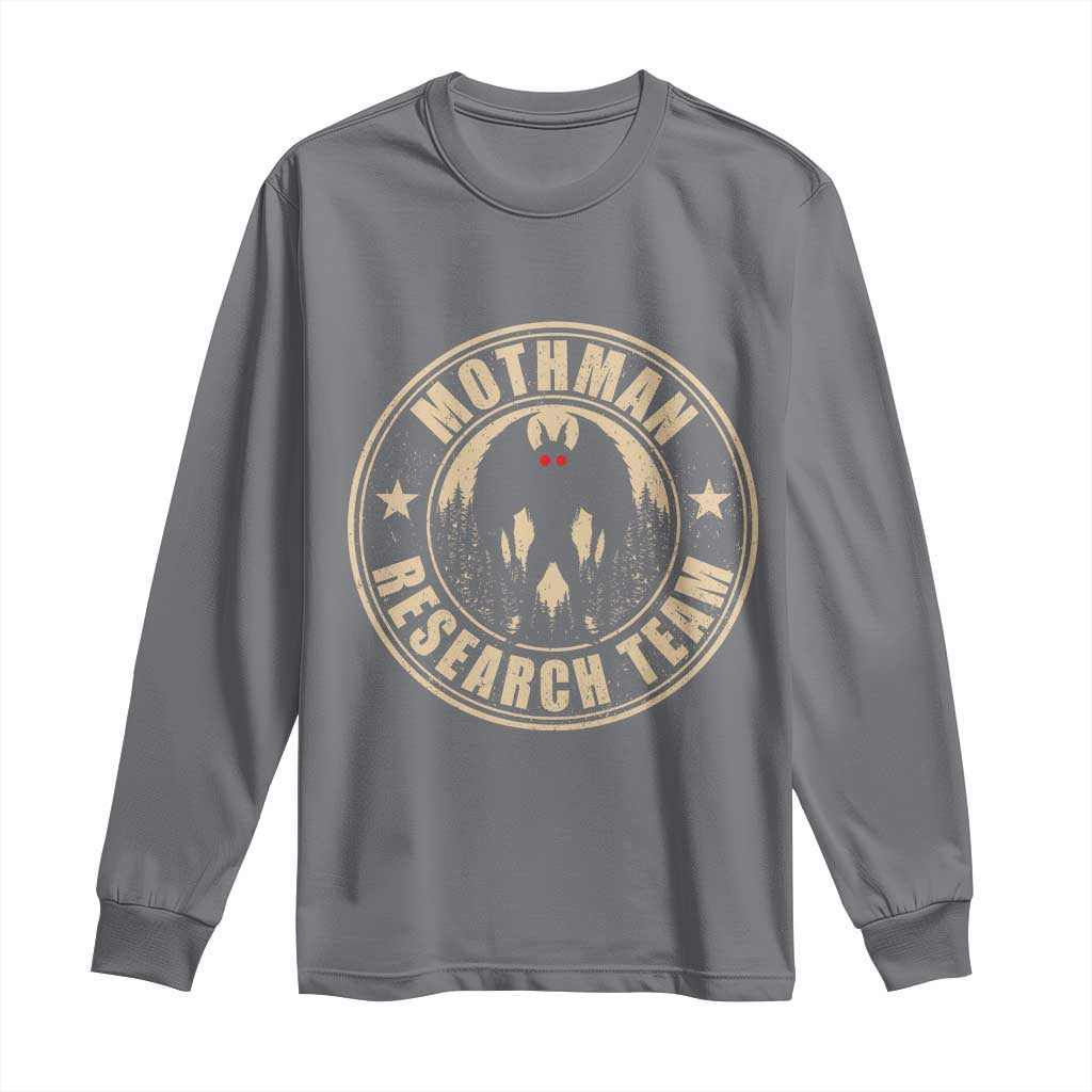 Funny Mothman Research Team Long Sleeve Shirt Cryptozoology Cryptid Hunting TS11 Charcoal Print Your Wear