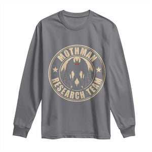 Funny Mothman Research Team Long Sleeve Shirt Cryptozoology Cryptid Hunting TS11 Charcoal Print Your Wear
