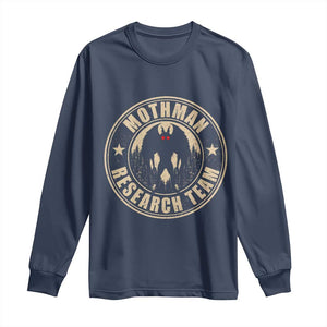 Funny Mothman Research Team Long Sleeve Shirt Cryptozoology Cryptid Hunting TS11 Navy Print Your Wear