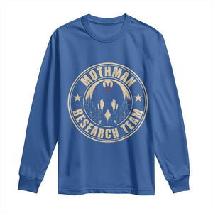 Funny Mothman Research Team Long Sleeve Shirt Cryptozoology Cryptid Hunting TS11 Royal Blue Print Your Wear