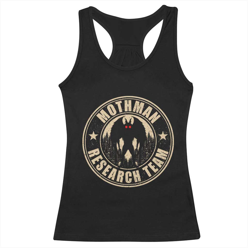 Funny Mothman Research Team Racerback Tank Top Cryptozoology Cryptid Hunting TS11 Black Print Your Wear