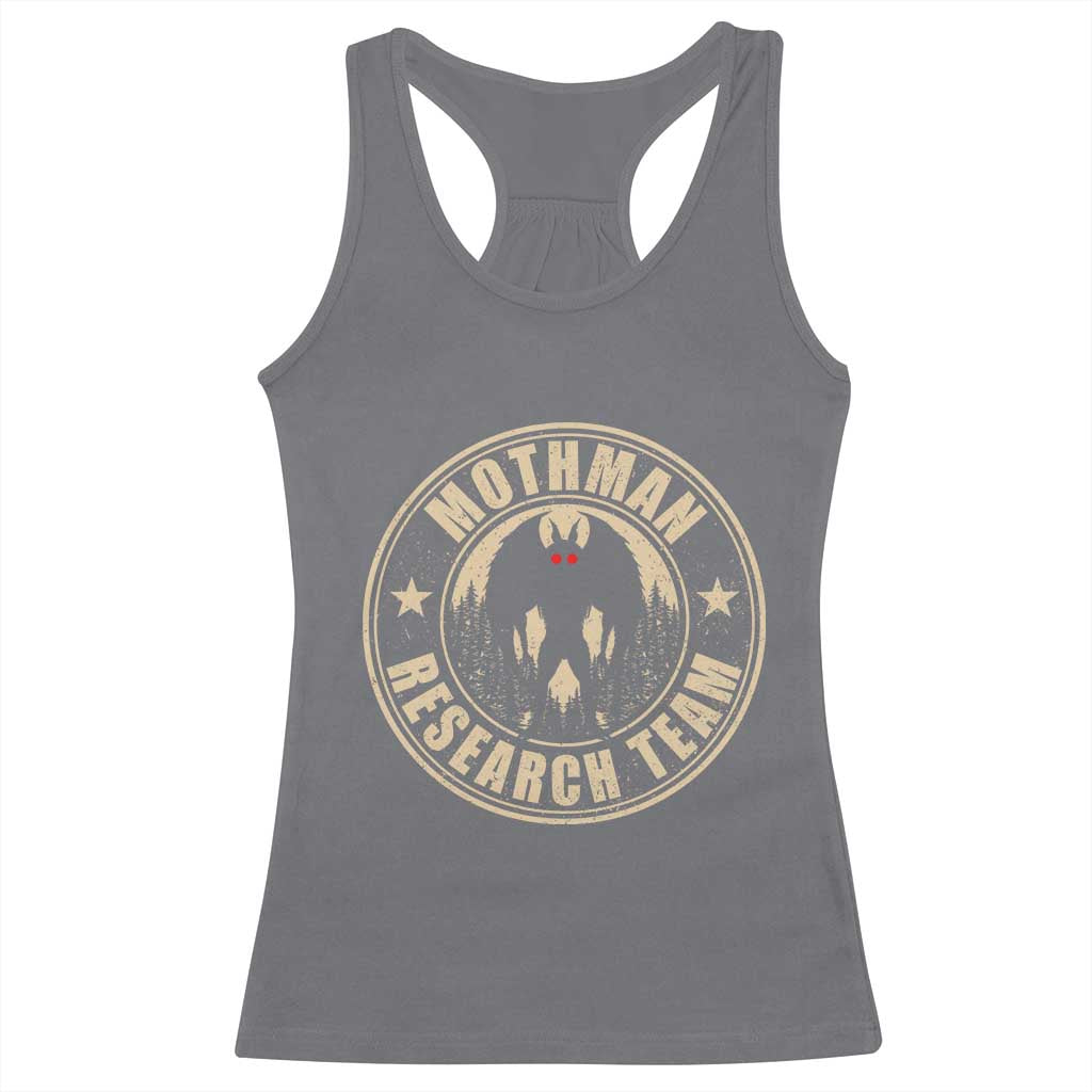 Funny Mothman Research Team Racerback Tank Top Cryptozoology Cryptid Hunting TS11 Charcoal Print Your Wear