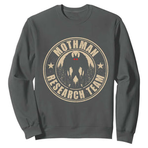 Funny Mothman Research Team Sweatshirt Cryptozoology Cryptid Hunting TS11 Dark Heather Print Your Wear