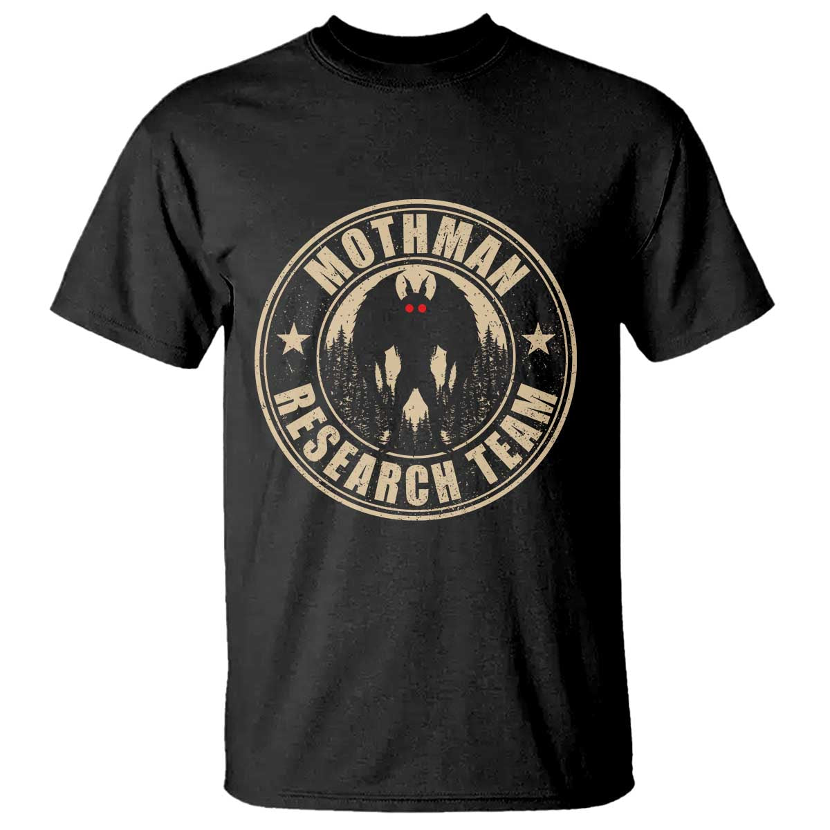 Funny Mothman Research Team T Shirt Cryptozoology Cryptid Hunting TS11 Black Print Your Wear