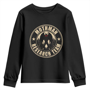Funny Mothman Research Team Youth Sweatshirt Cryptozoology Cryptid Hunting TS11 Black Print Your Wear