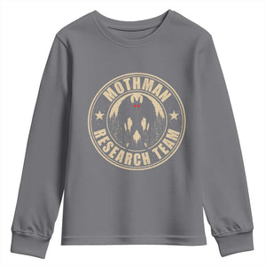 Funny Mothman Research Team Youth Sweatshirt Cryptozoology Cryptid Hunting TS11 Charcoal Print Your Wear