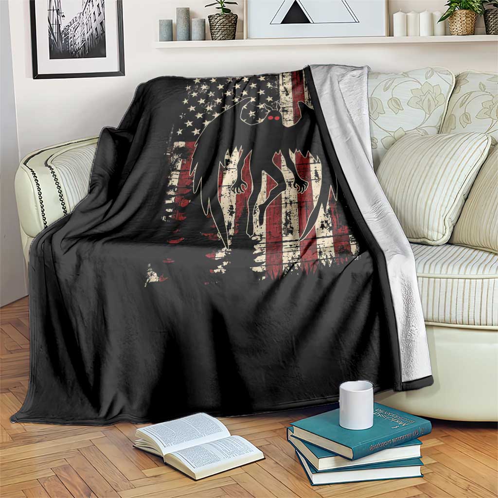 Mothman American Flag Patriotic Cryptid Creature Throw Blanket TS11 Print Your Wear