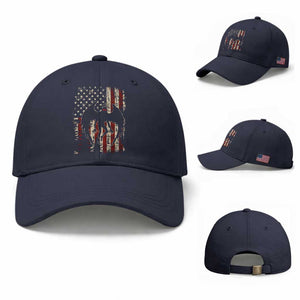 Mothman American Flag Patriotic Cryptid Creature Baseball Cap TS11 Baseball Cap Universal Fit Navy Print Your Wear