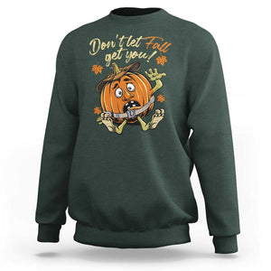 Funny Fall Physical Therapy Sweatshirt Don't Let Fall Get You Pumpkin Safety Belt Maple Leaf TS11 Dark Forest Green Print Your Wear