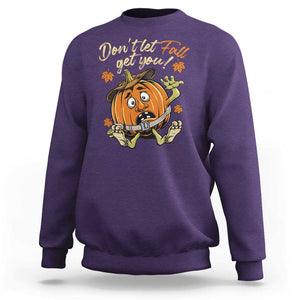 Funny Fall Physical Therapy Sweatshirt Don't Let Fall Get You Pumpkin Safety Belt Maple Leaf TS11 Purple Print Your Wear