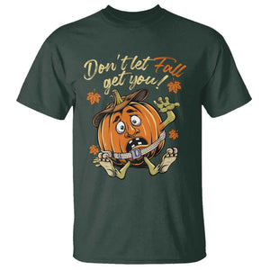 Funny Fall Physical Therapy T Shirt Don't Let Fall Get You Pumpkin Safety Belt Maple Leaf TS11 Dark Forest Green Print Your Wear