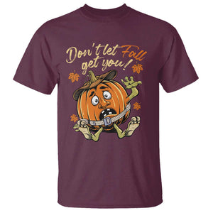 Funny Fall Physical Therapy T Shirt Don't Let Fall Get You Pumpkin Safety Belt Maple Leaf TS11 Maroon Print Your Wear