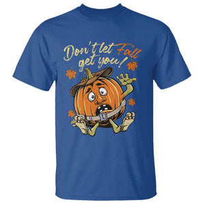 Funny Fall Physical Therapy T Shirt Don't Let Fall Get You Pumpkin Safety Belt Maple Leaf TS11 Royal Blue Print Your Wear