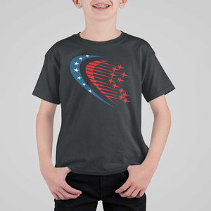 Patriotic T Shirt For Kid American Flag Fighter Jets Airplane 4th Of July TS11 Black Print Your Wear