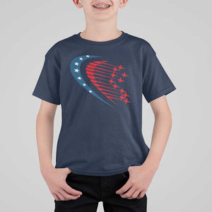 Patriotic T Shirt For Kid American Flag Fighter Jets Airplane 4th Of July TS11 Navy Print Your Wear