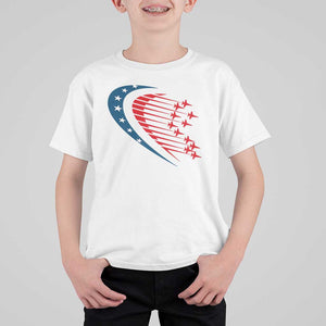 Patriotic T Shirt For Kid American Flag Fighter Jets Airplane 4th Of July TS11 White Print Your Wear