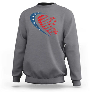 Patriotic Sweatshirt American Flag Fighter Jets Airplane 4th Of July TS11 Charcoal Print Your Wear