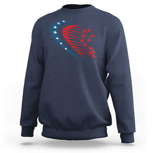 Patriotic Sweatshirt American Flag Fighter Jets Airplane 4th Of July TS11 Navy Print Your Wear