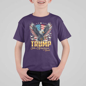 Trump Supporter T Shirt For Kid Take America Back Eagle Vintage American Flag Star TS11 Purple Print Your Wear